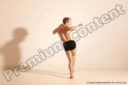 Underwear Martial art Man White Moving poses Slim Short Blond Dynamic poses Academic